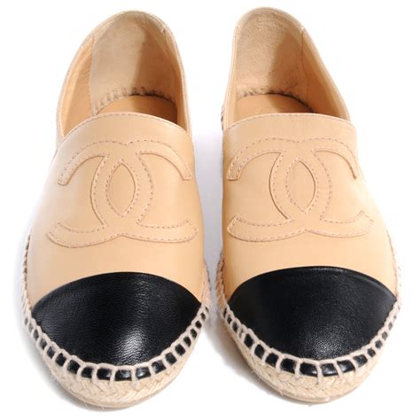 chanel espadrilles black or beige|chanel espadrilles all black.